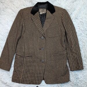 Vintage Campton Place Jacket Womens S Brown Wool Blend Blazer Preppy Faux Pocket